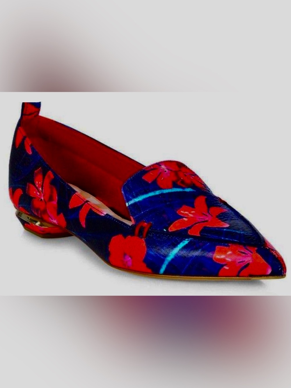 Nicholas Kirkwood Floral Leather Loafers Size 7.5, Made In Italy